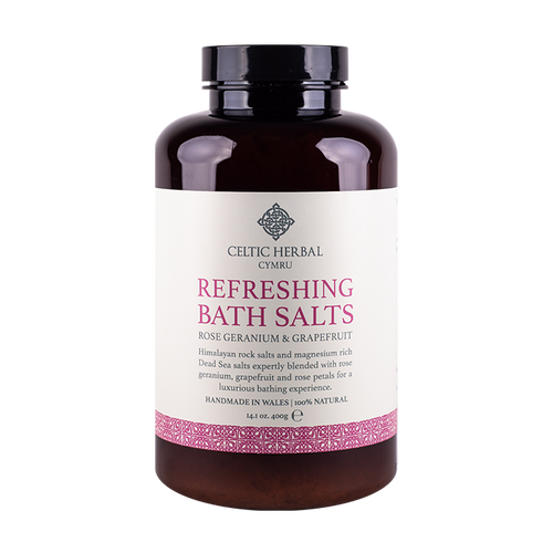 Celtic Herbal - Refreshing Bath Salts with Rose Geranium & Grapefruit 400g