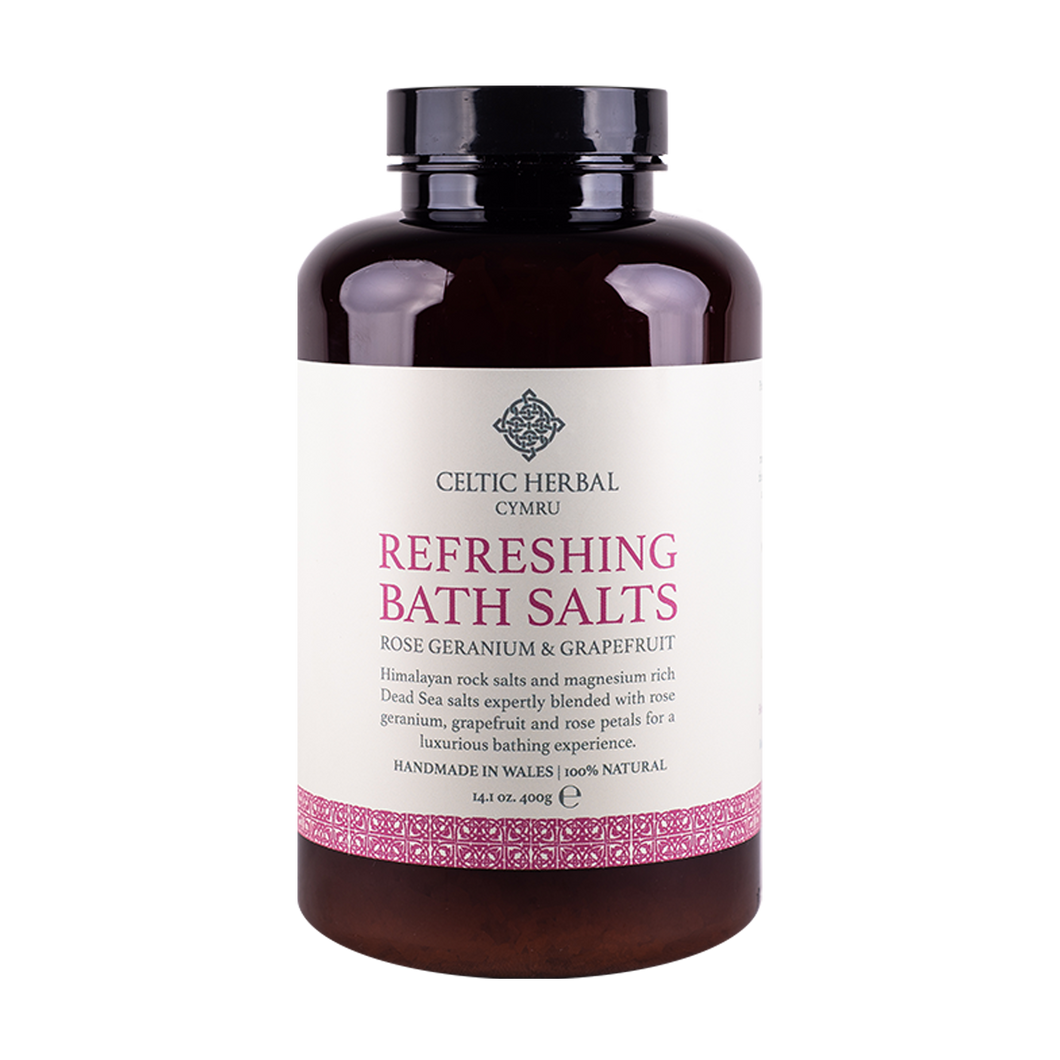 Celtic Herbal - Refreshing Bath Salts with Rose Geranium & Grapefruit 400g